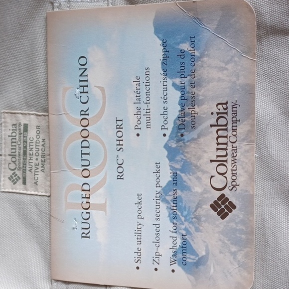 Columbia 38 x 10” cotton canvas ROC shorts NWT stone camp fish hike - Picture 3 of 4